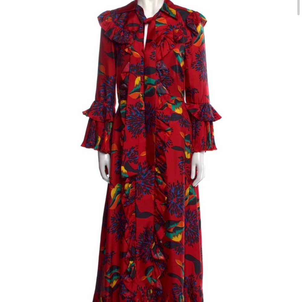 LA DoubleJ Red Floral Long Sleeve Dress